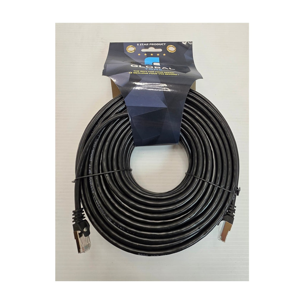Câble CAT8 blindé (S-FTP) colonne montante CMR, 26 AWG, 100 pi, noir