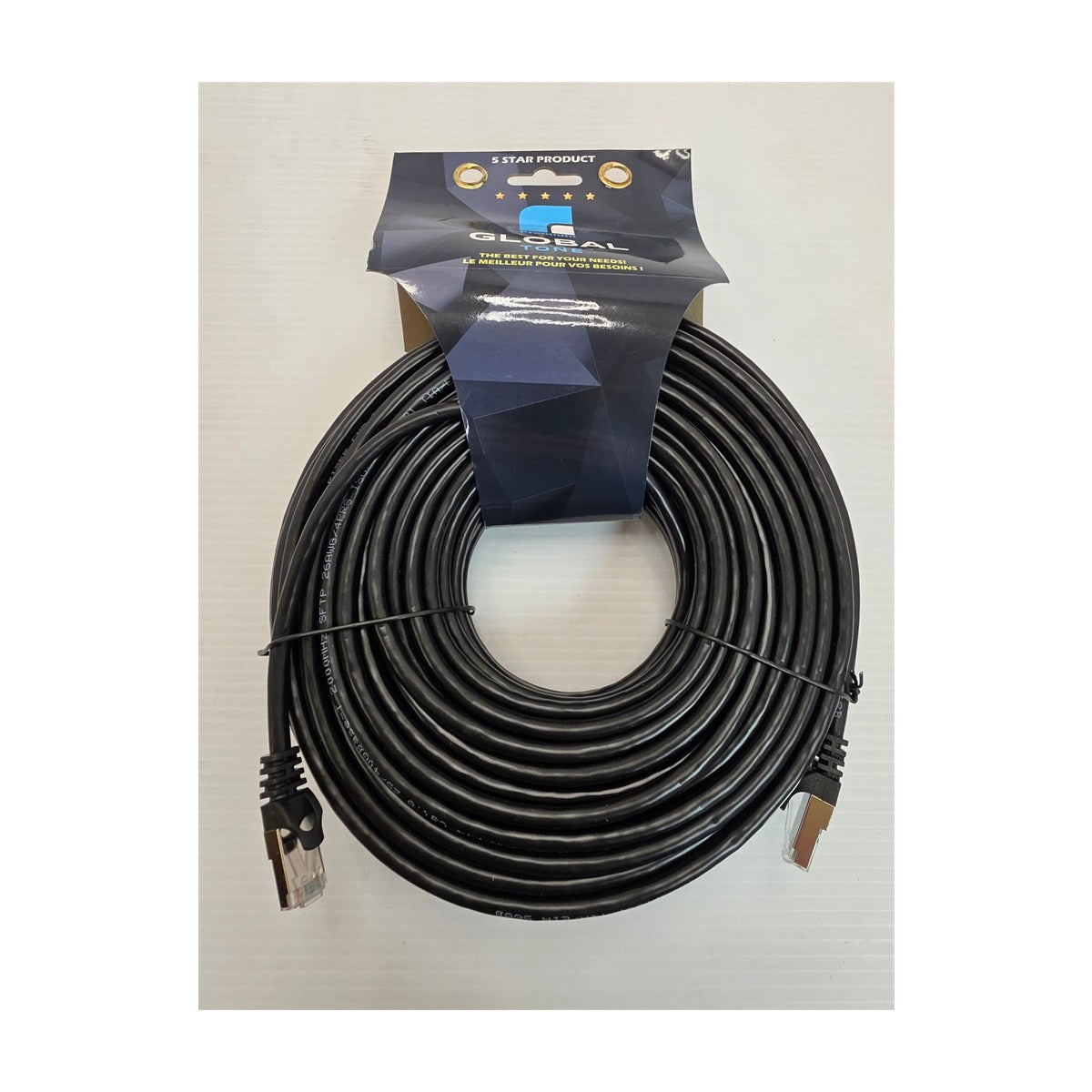 Câble CAT8 blindé (S-FTP) colonne montante CMR, 26 AWG, 100 pi, noir