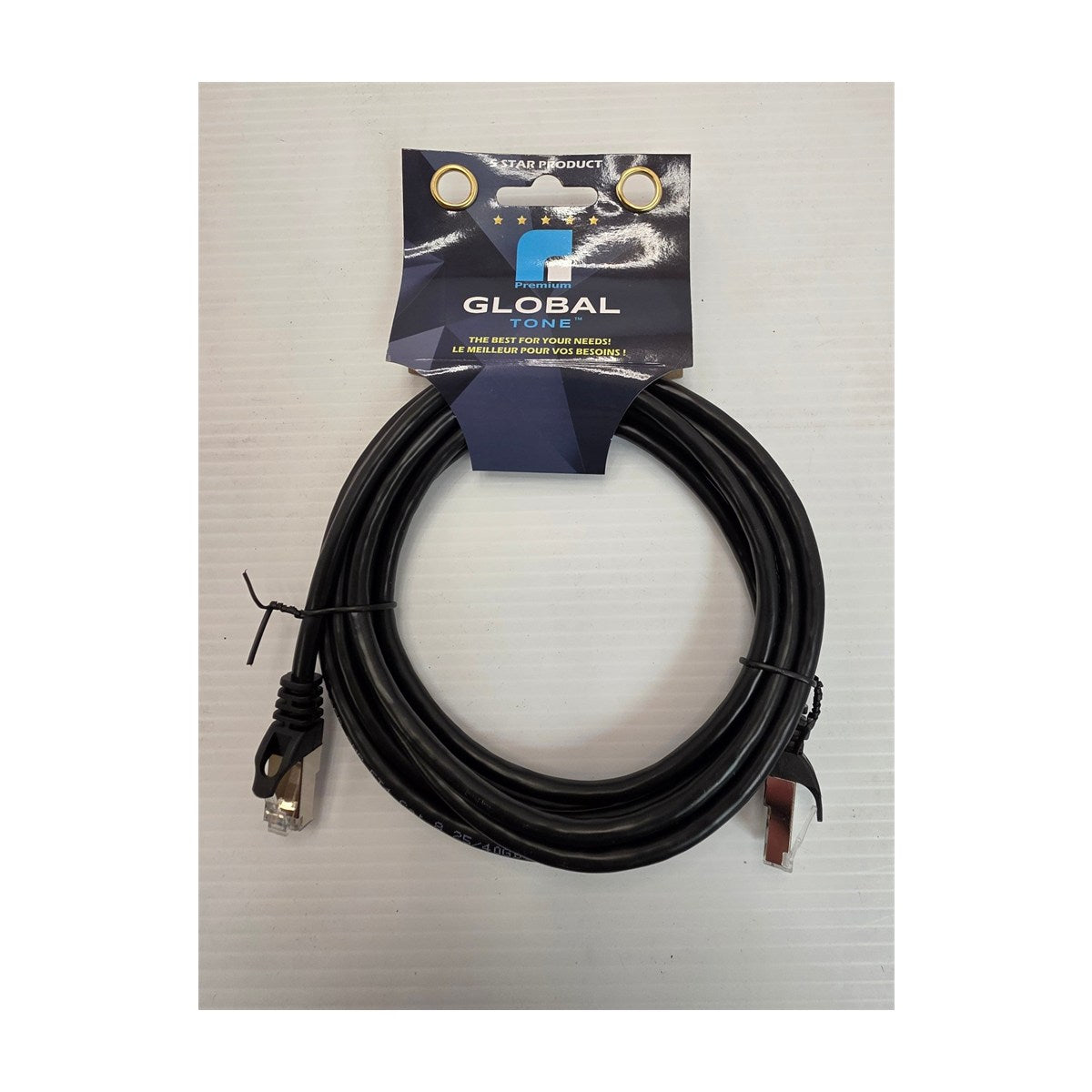 Câble CAT8 blindé (S-FTP) colonne montante CMR, 26 AWG, 10 pi, noir