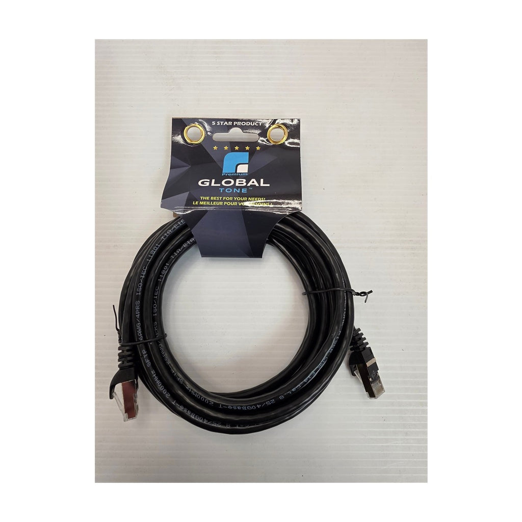 Câble CAT8 blindé (S-FTP) colonne montante CMR, 26 AWG, 15 pi, noir