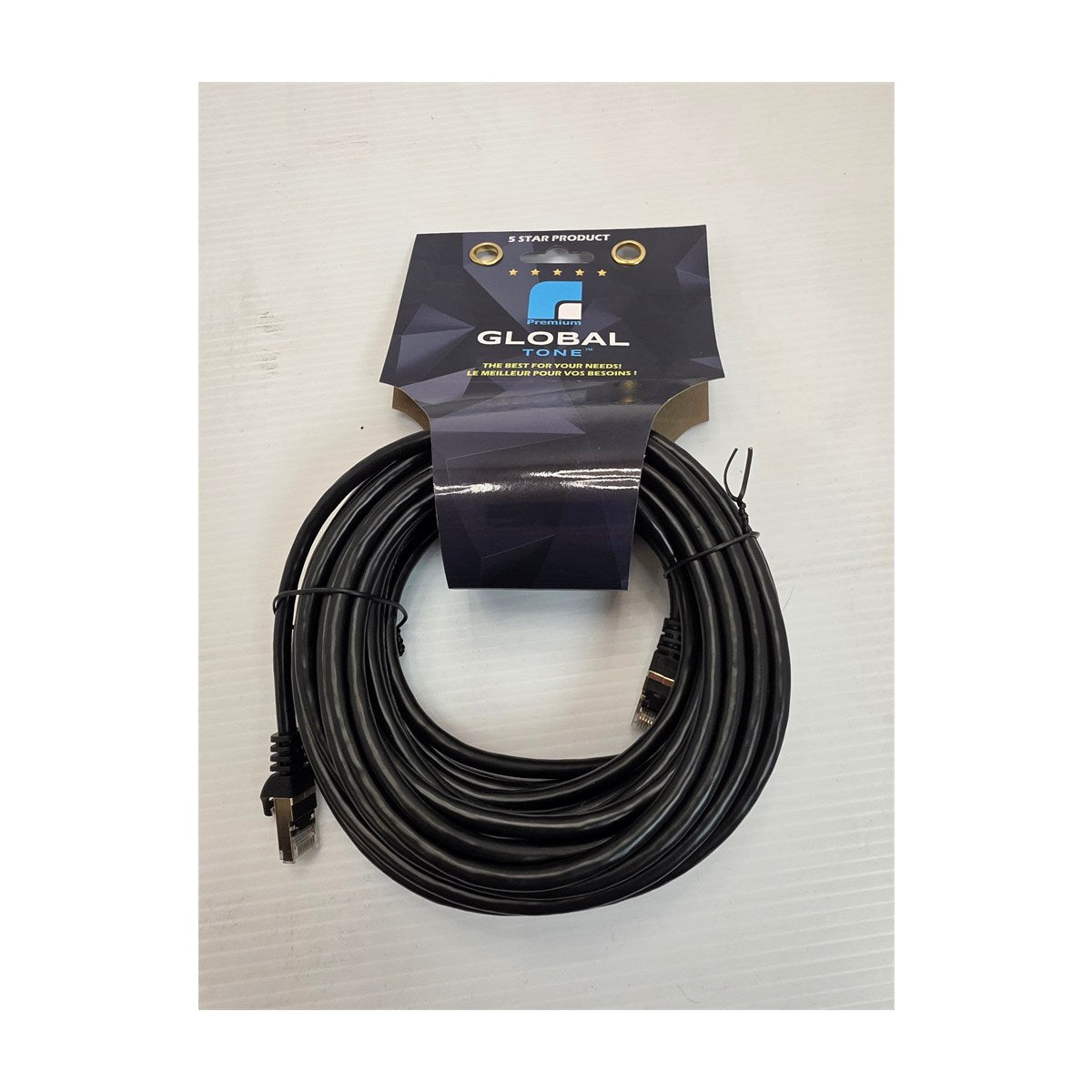 Câble CAT8 blindé (S-FTP) colonne montante CMR, 26 AWG, 25 pi, noir