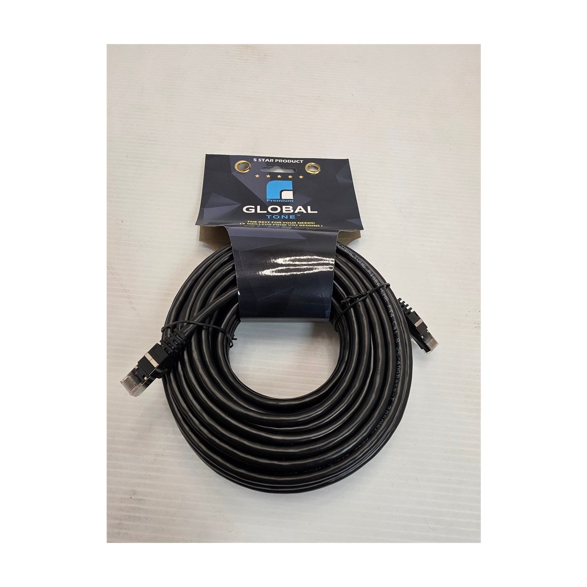 Câble CAT8 blindé (S-FTP) colonne montante CMR, 26 AWG, 50 pi, noir