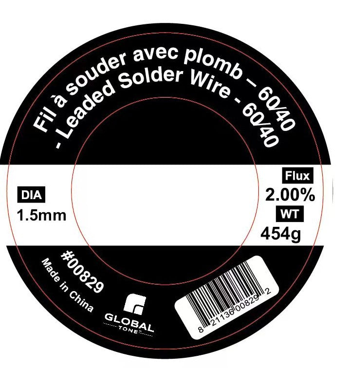 Soudure au plomb 60/40 avec flux 2 %, bobine de 454 g