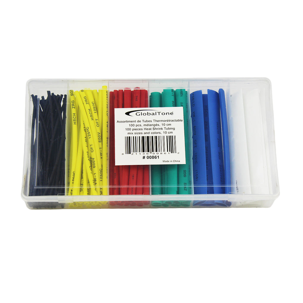 Assortiment de gaines thermorétractables, 100 pièces, tailles et couleurs variées, 10 cm
