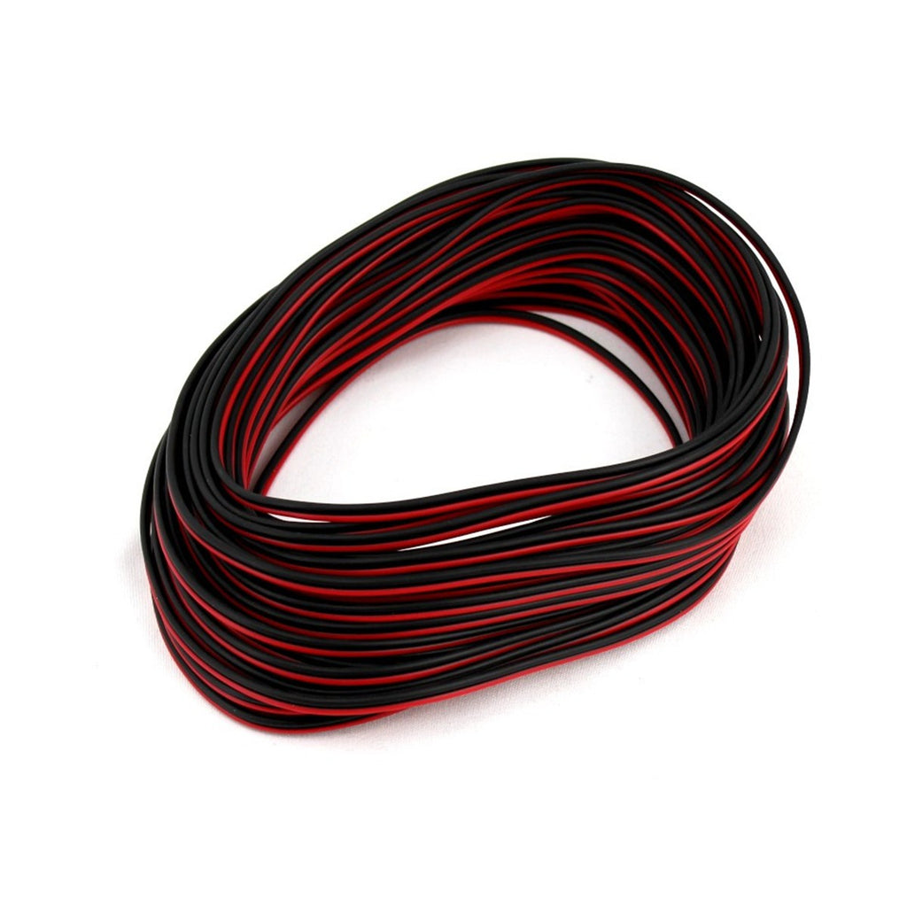 Fil de haut-parleurs 22 AWG, rouge/noir, ignifuge, CCA, 50 pi