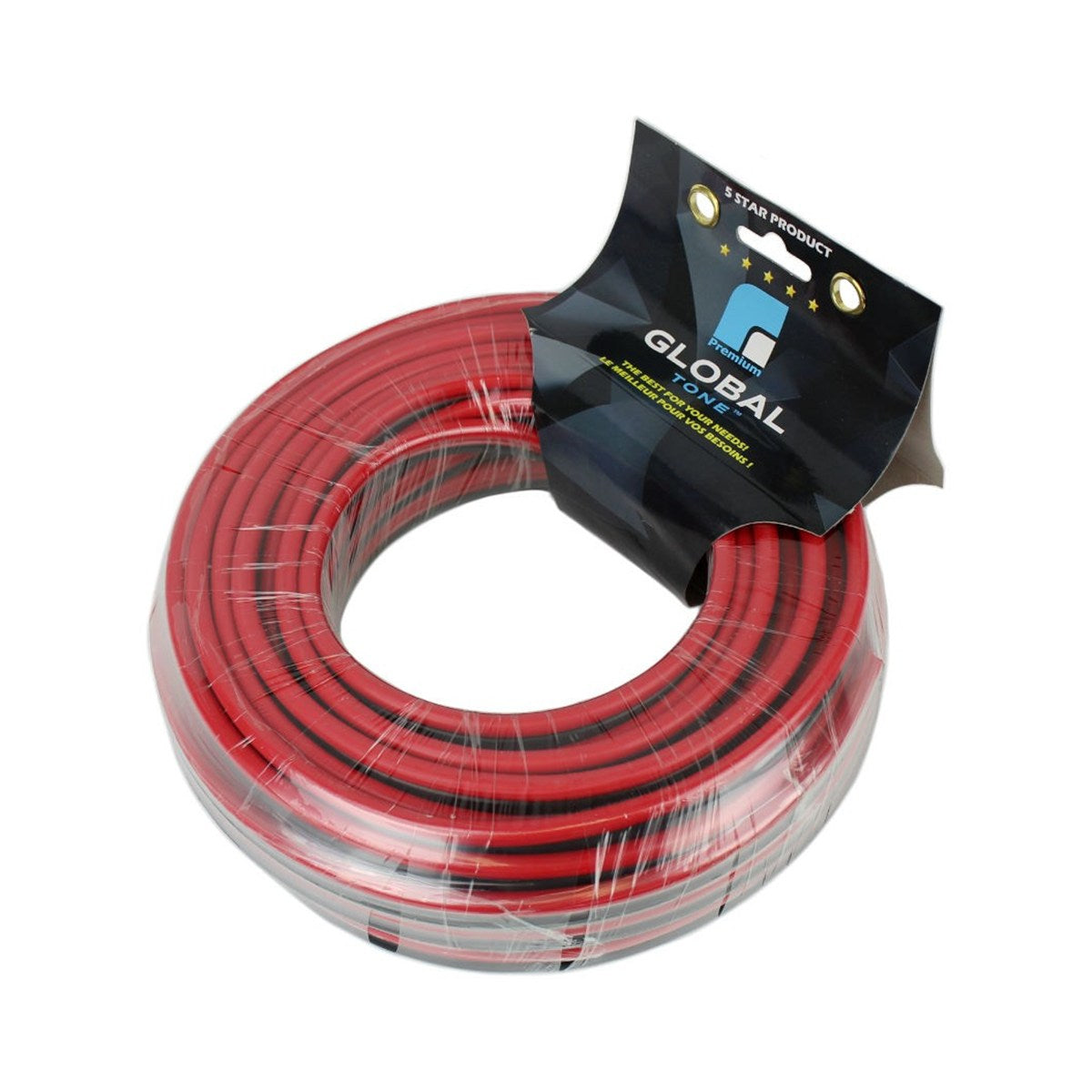 Fil de haut-parleurs 8 AWG, rouge/noir, ignifuge, CCA, 50 pi