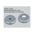 Aimant rond en terre rare N35 avec trou, 20 x 3 mm, 2800 gauss