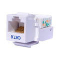 Prise keystone RJ45 CAT6 sans outil, contacts 50 µ or, blanc