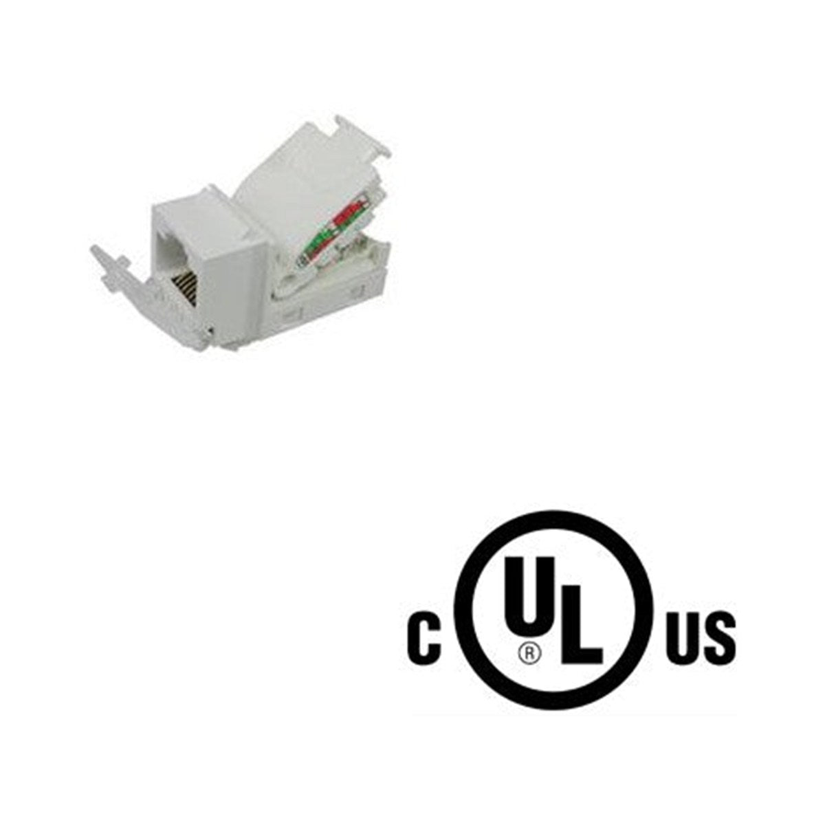 Prise keystone RJ45 CAT5e sans outil, contacts 50 µ or, blanc