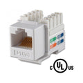 Prise keystone RJ45 CAT5e à 90 degrés, contacts 50 µ or, type 110, blanc