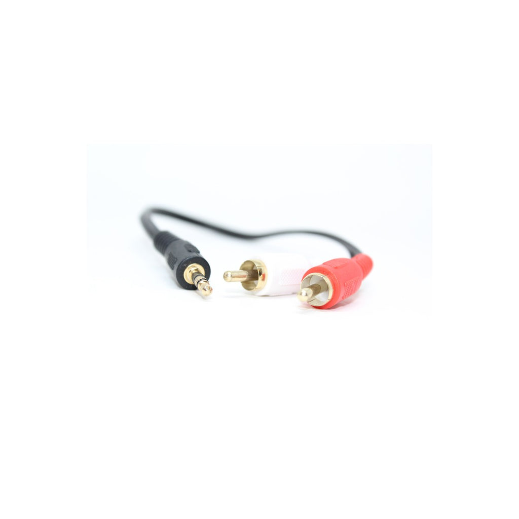 Câble audio stéréo 3,5 mm vers 2 RCA, plaqué or, 1 pi