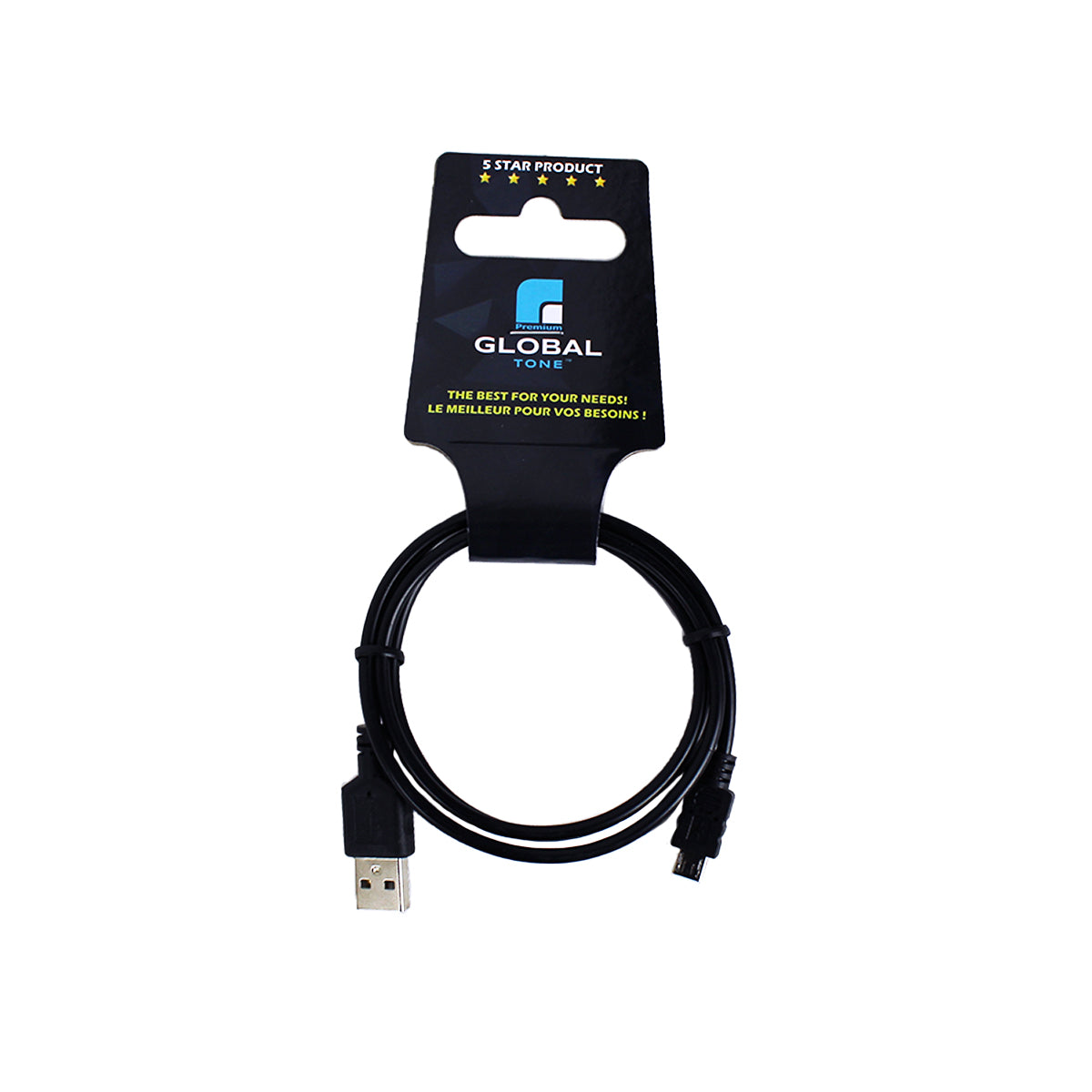 Câble USB 2.0 A mâle vers micro-B, 28/24 AWG, 3 pi, noir