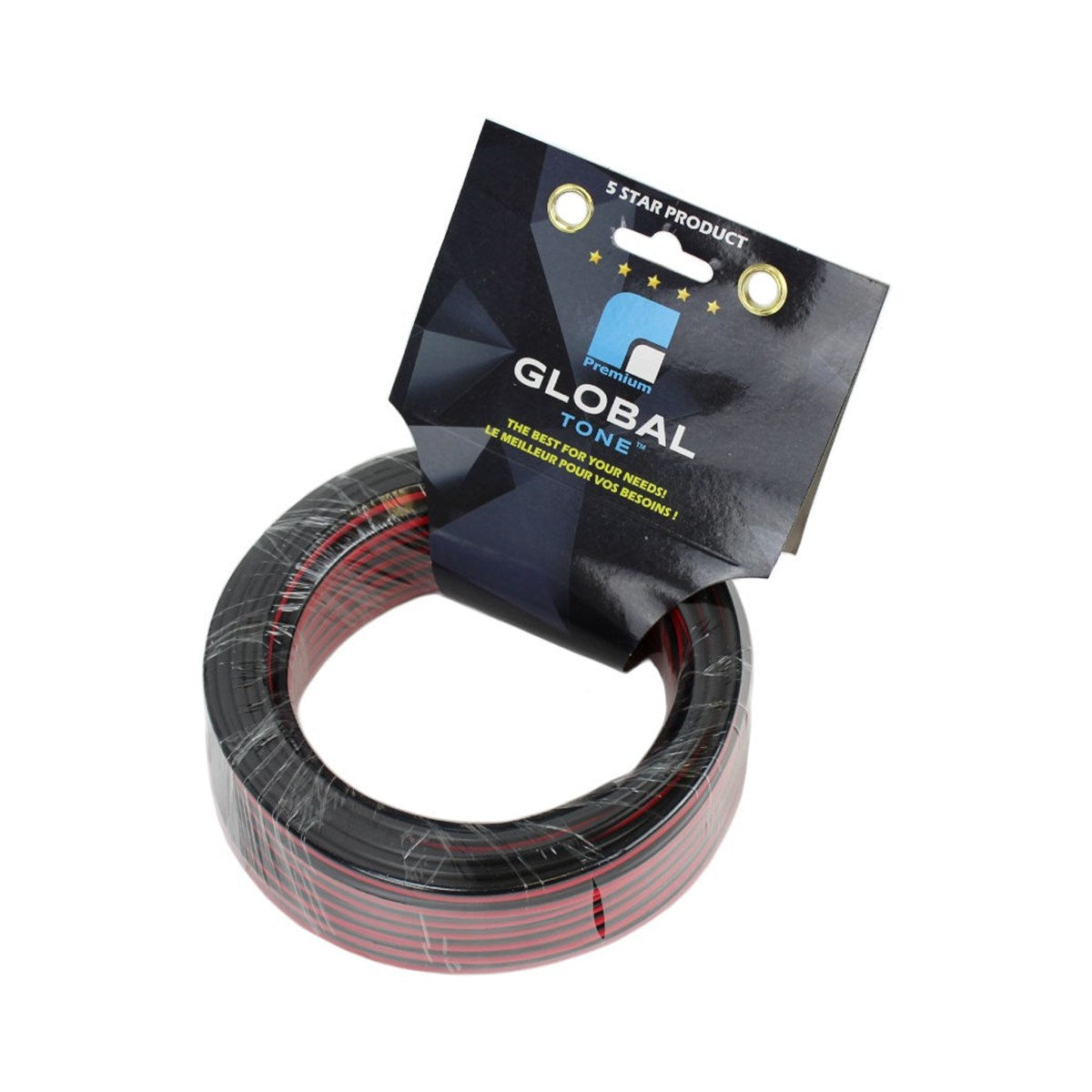 Fil de haut-parleurs 14 AWG, rouge/noir, ignifuge, CCA, 50 pi