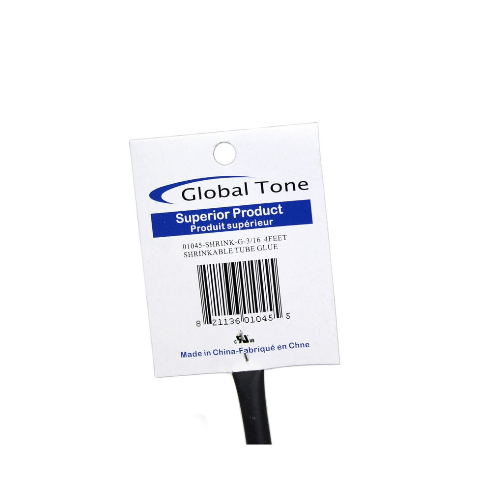Gaine thermorétractable double paroi 3:1 avec colle, 3/16 po, noir, 4 pi