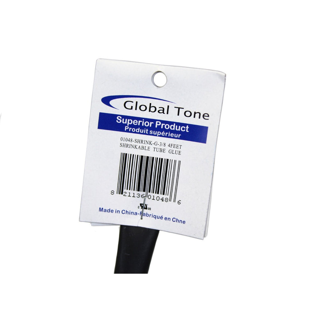 Gaine thermorétractable double paroi 3:1 avec colle, 3/8 po, noir, 4 pi