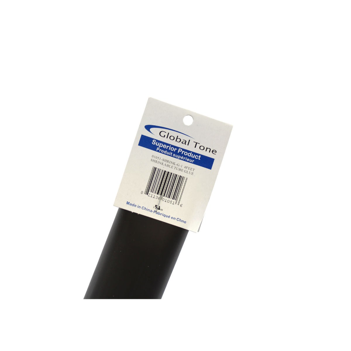 Gaine thermorétractable double paroi 3:1 avec colle, 1 po, noir, 4 pi