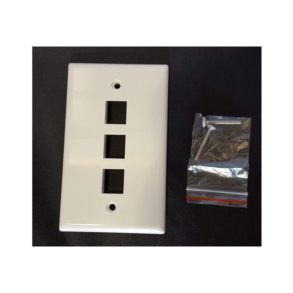 Plaque murale keystone 3 ports, blanche