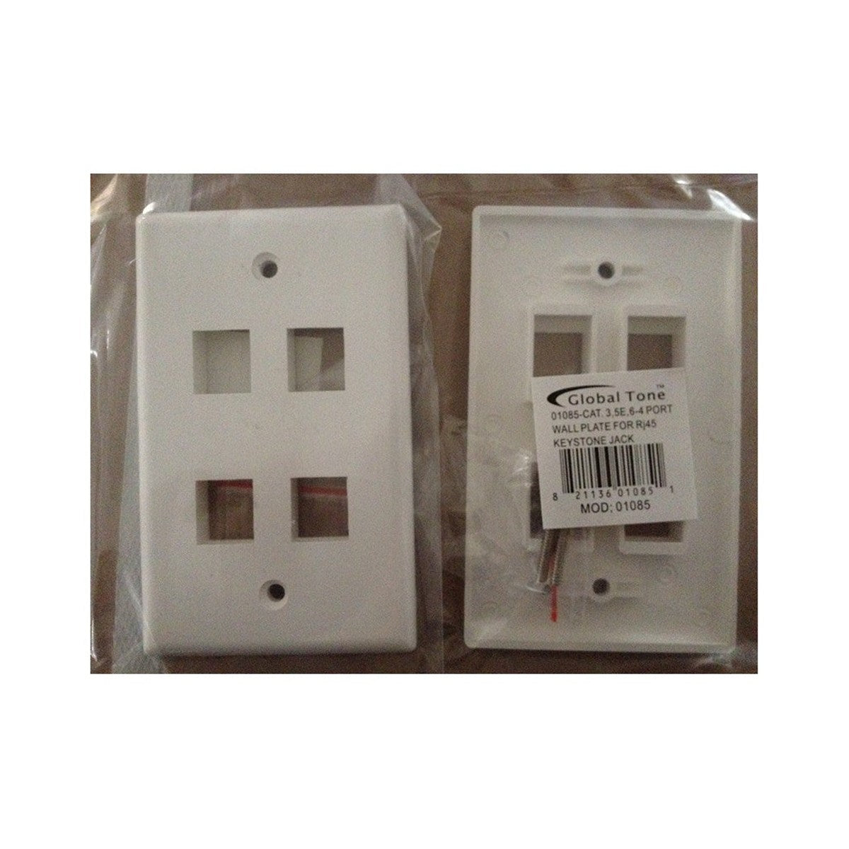 Plaque murale keystone 4 ports, blanche