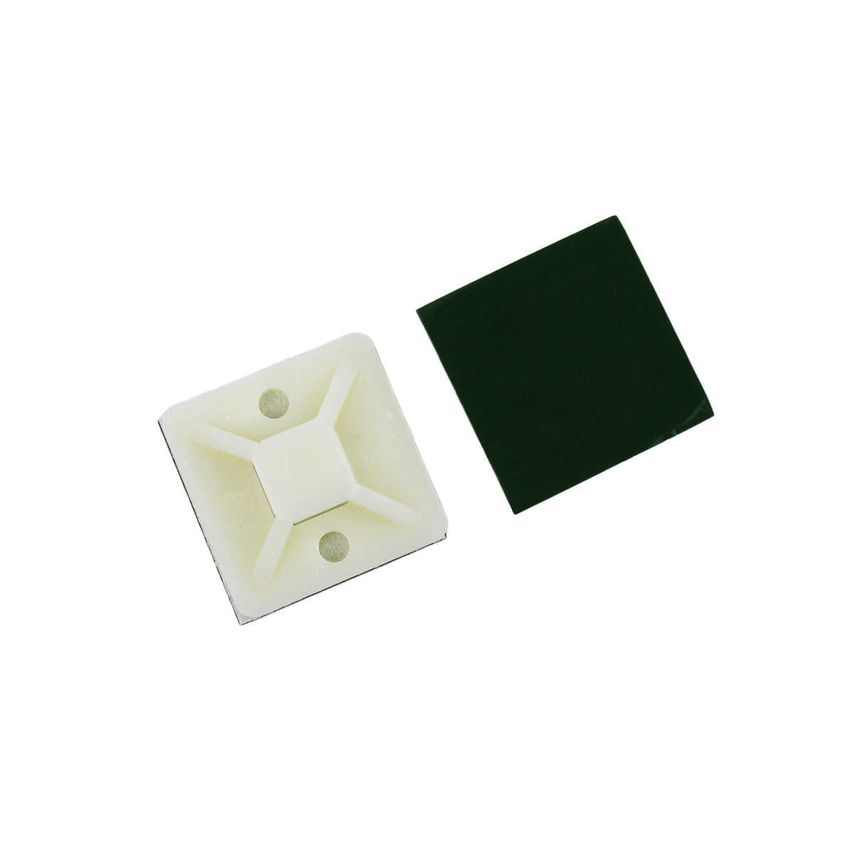 Embases adhésives pour attaches de câble, 1 po, résistantes aux UV, naturel, sac de 100