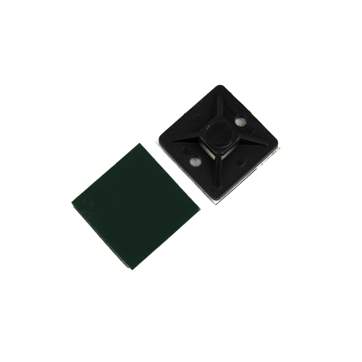 Embases adhésives pour attaches de câble, 3/4 po, résistantes aux UV, noir, sac de 100