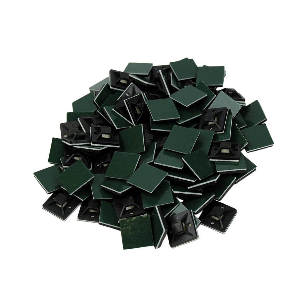 Embases adhésives pour attaches de câble, 3/4 po, résistantes aux UV, noir, sac de 100