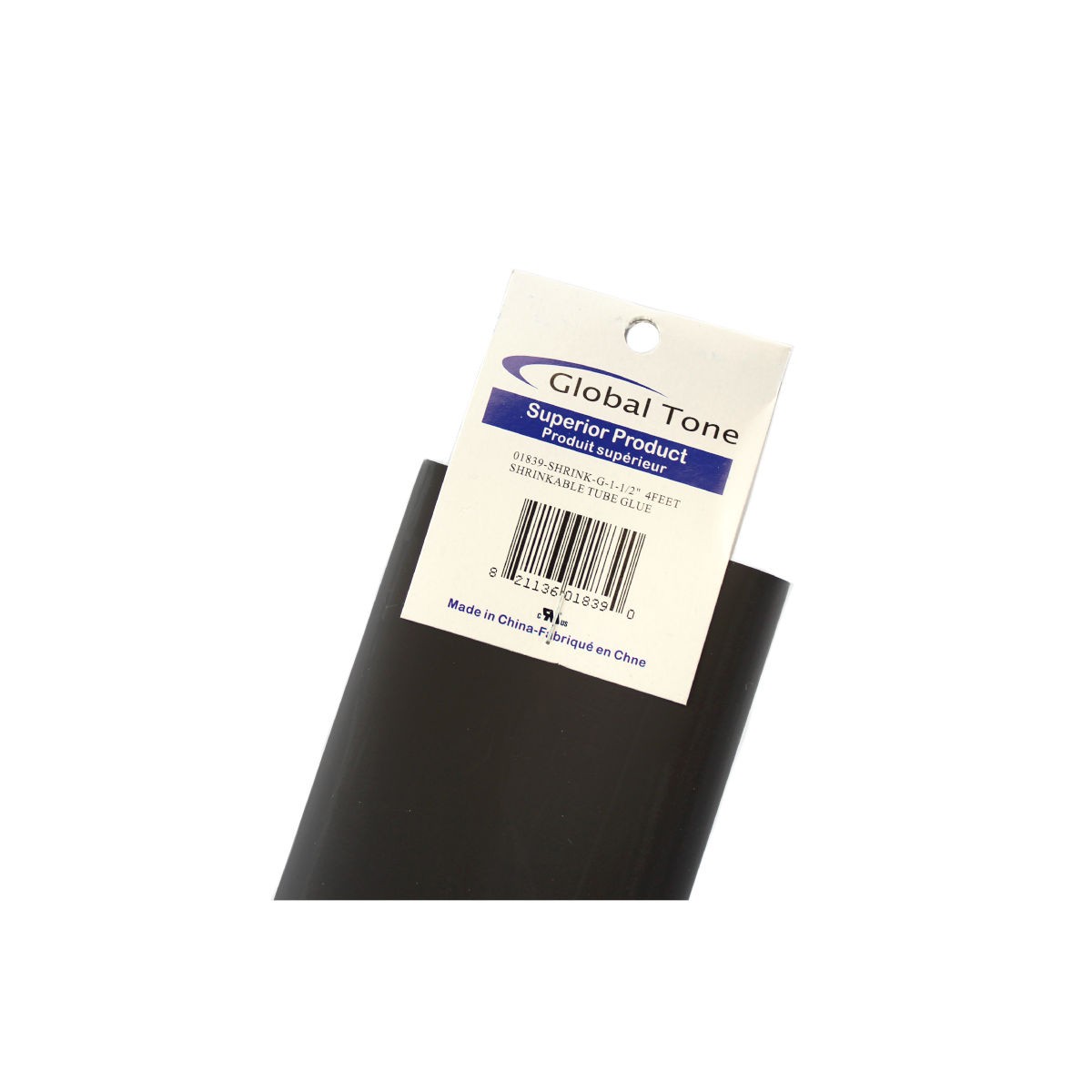Gaine thermorétractable double paroi 3:1 avec colle, 1-1/2 po, noir, 4 pi