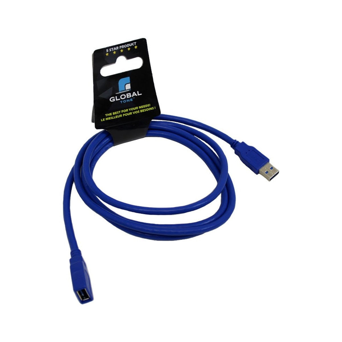 Rallonge USB 3.0 A mâle vers A femelle, 6 pi, bleu
