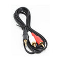 Câble audio stéréo 3,5 mm vers 2 RCA, plaqué or, 6 pi