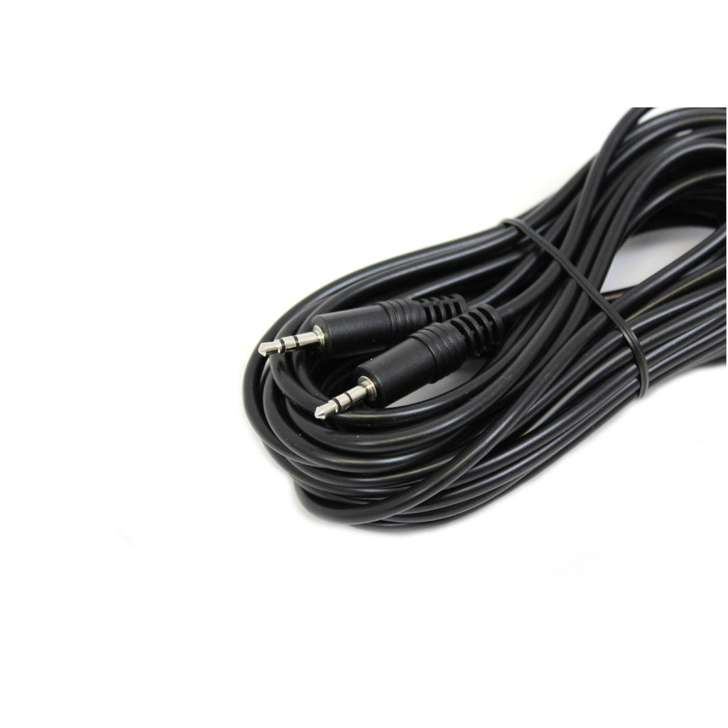 Câble audio stéréo 3,5 mm mâle à mâle, plaqué or, 25 pi, noir