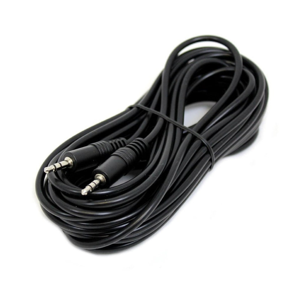 Câble audio stéréo 3,5 mm mâle à mâle, plaqué or, 25 pi, noir