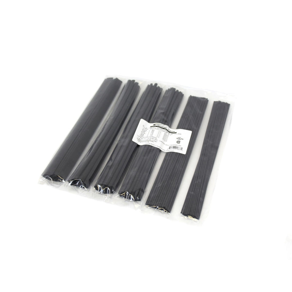 Assortiment de gaines thermorétractables 2:1, 120 pièces, noir, 11 po