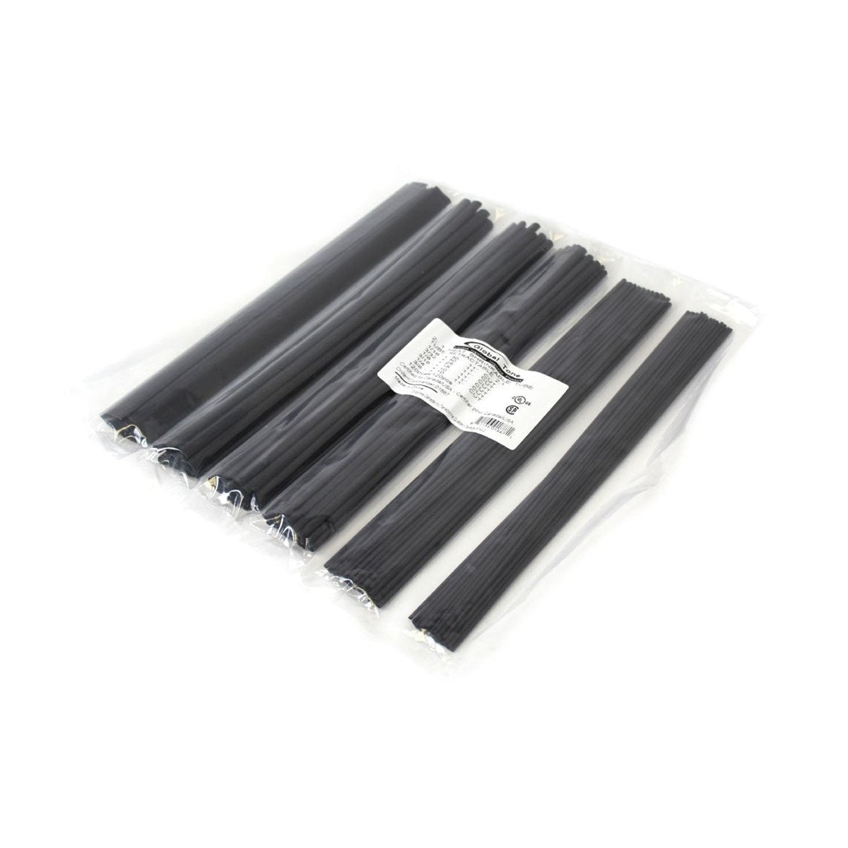 Assortiment de gaines thermorétractables 2:1, 120 pièces, noir, 11 po