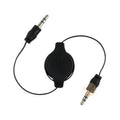 Câble audio stéréo 3,5 mm mâle à mâle rétractable, 75 cm, noir