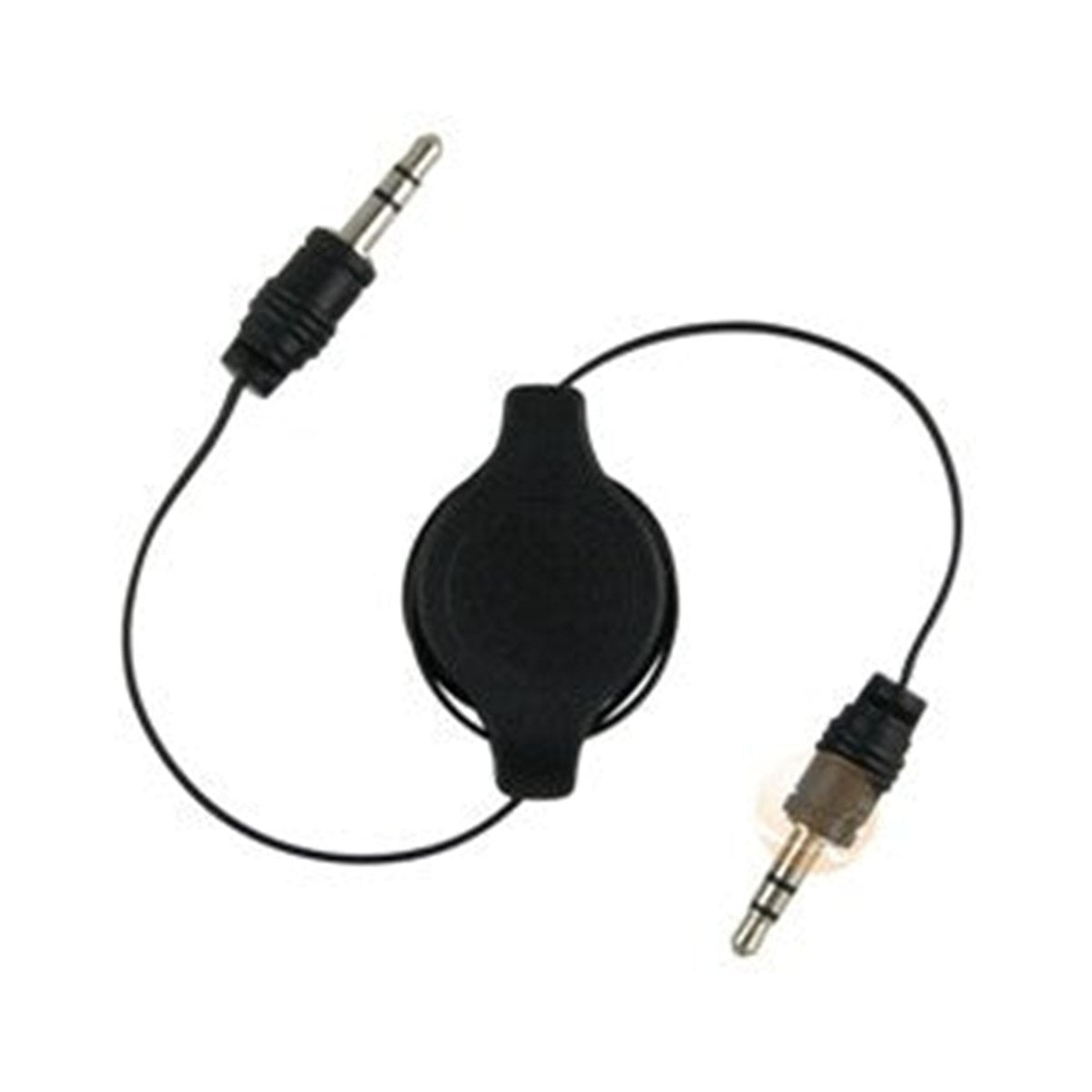 Câble audio stéréo 3,5 mm mâle à mâle rétractable, 75 cm, noir