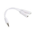 Globaltone Câble répartiteur 3,5 mm mâle vers 2 x 3,5 mm femelle, 6 po, blanc