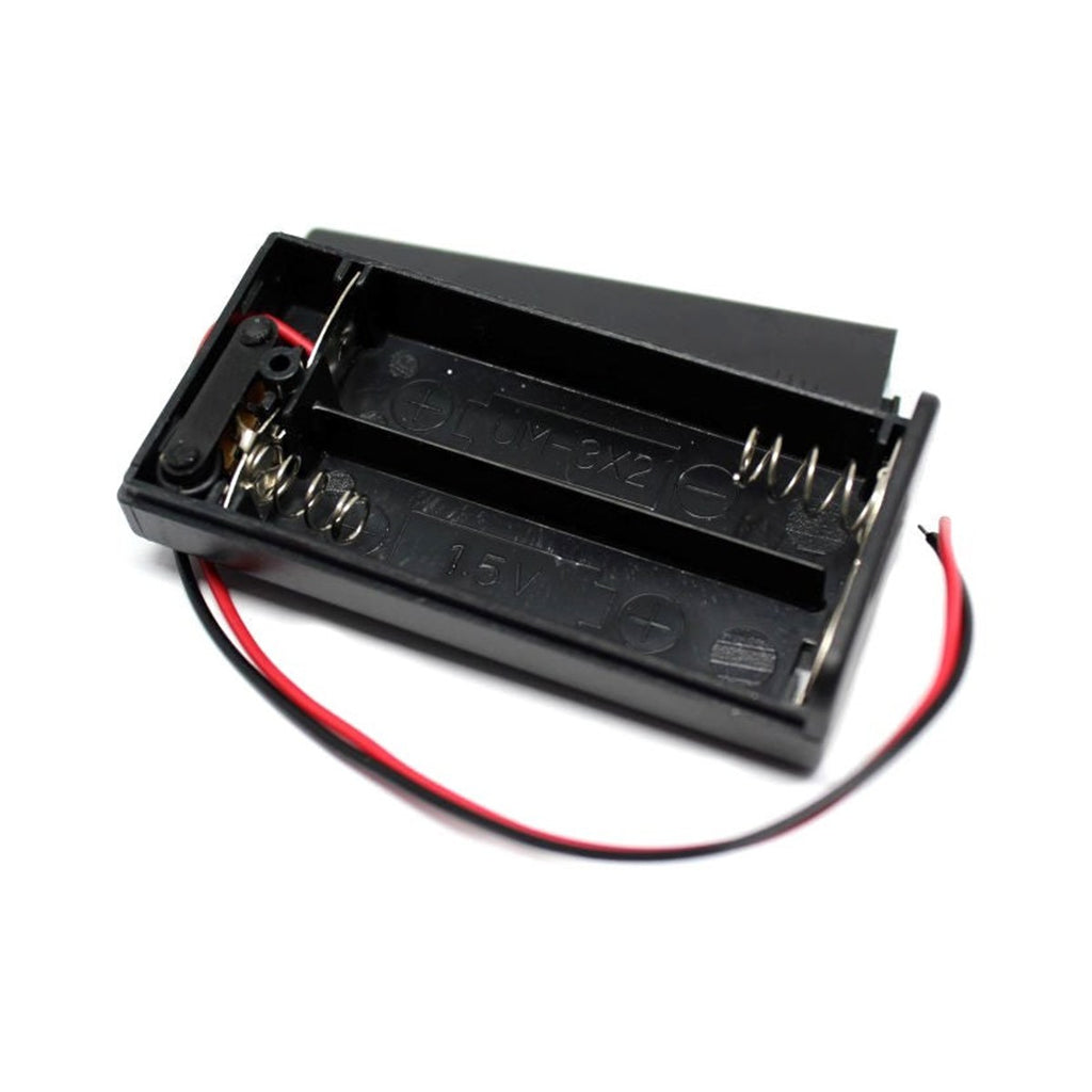 Porte-piles 2 x AA avec interrupteur, fils de 15 cm