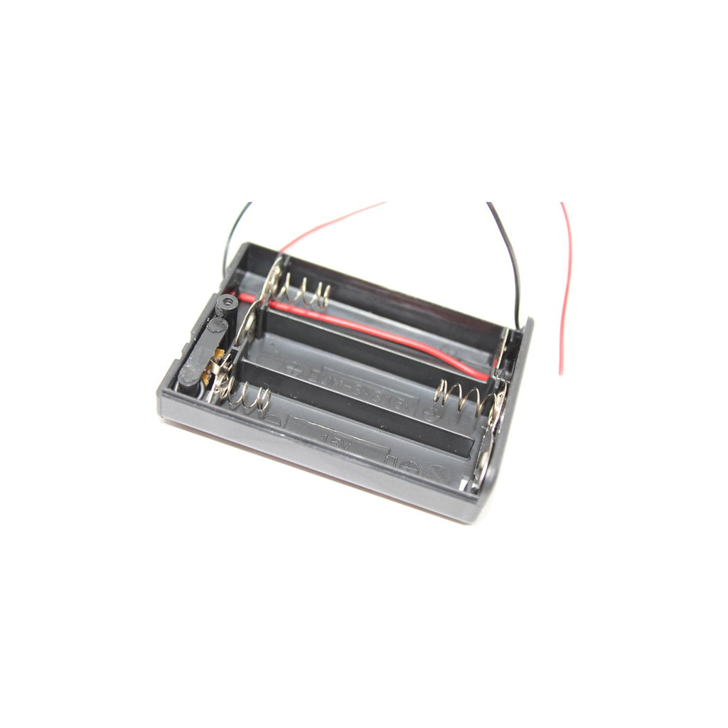 Porte-piles 3 x AA avec interrupteur, fils de 15 cm