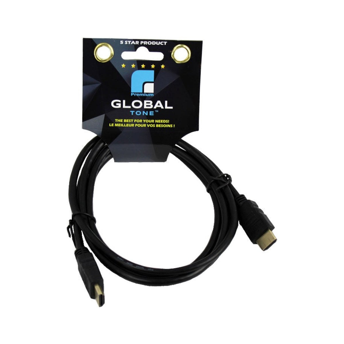 Câble HDMI haute vitesse avec Ethernet, 1080p, v1.4, 6 pi, noir