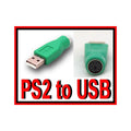 Adaptateur USB A mâle vers PS/2 femelle, vert