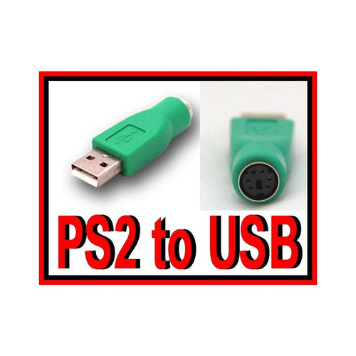 Adaptateur USB A mâle vers PS/2 femelle, vert