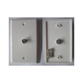 Plaque murale pour 1 prise coaxiale F, blanc