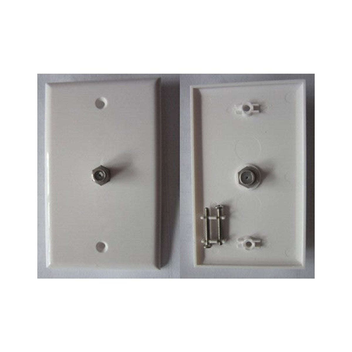 Plaque murale pour 1 prise coaxiale F, blanc