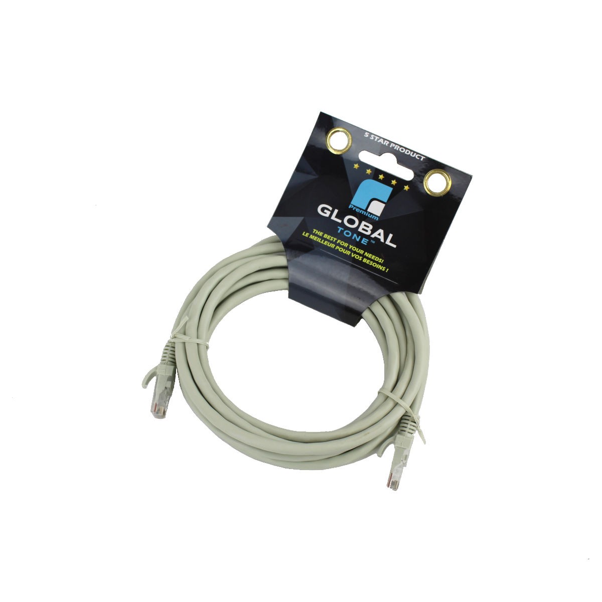 Câble réseau Ethernet CAT6, 10 pi, gris