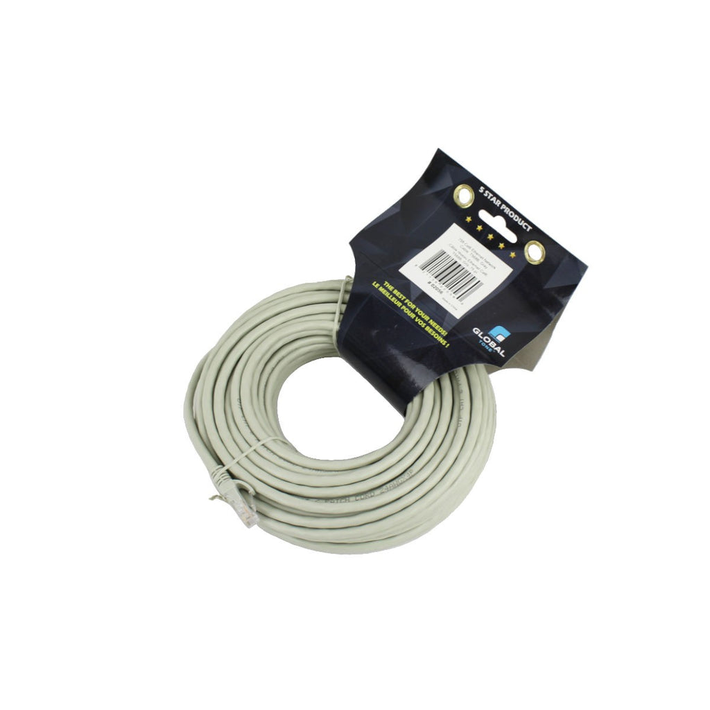 Câble réseau Ethernet CAT6, 75 pi, gris