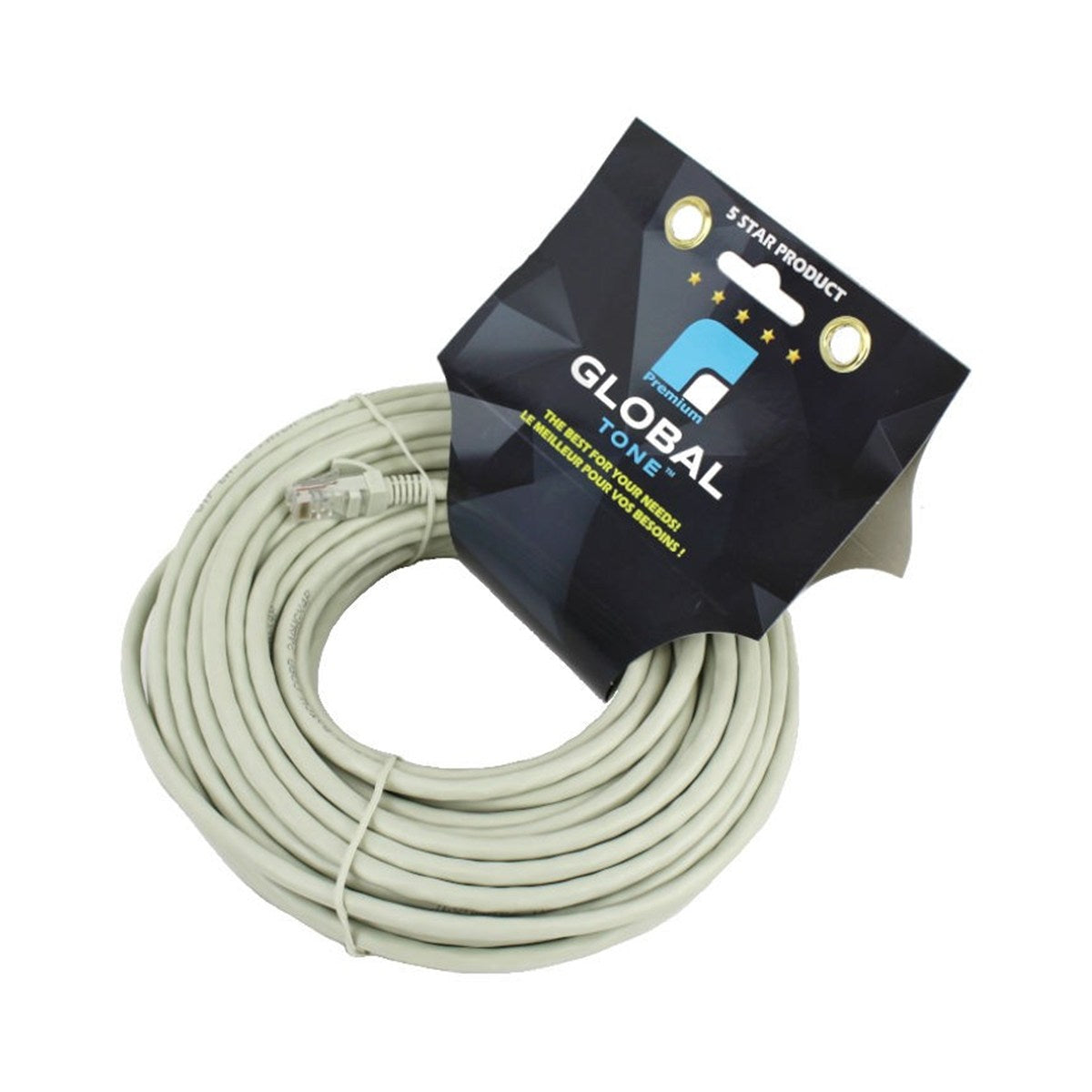 Câble réseau Ethernet CAT6, 75 pi, gris