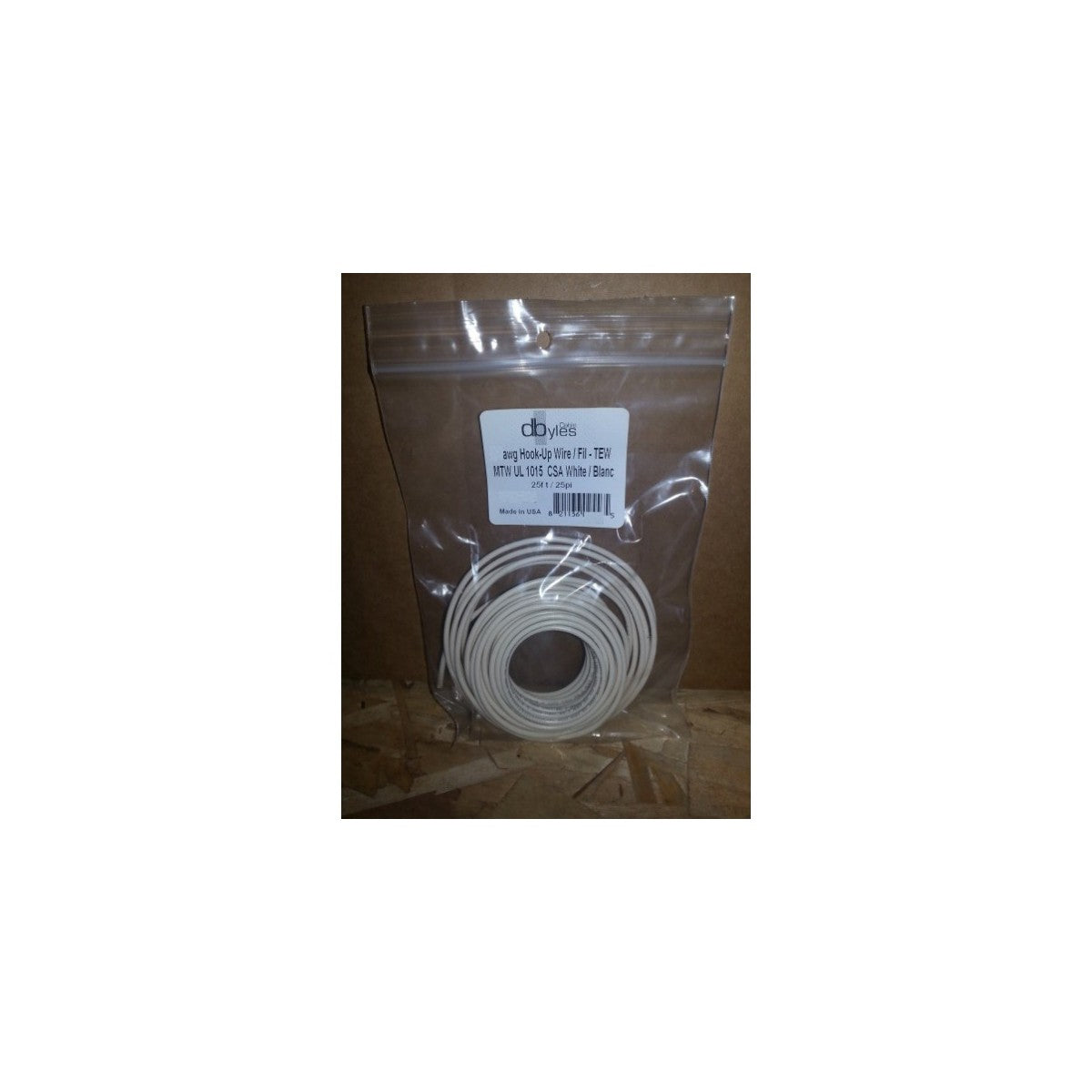 Fil Hook-Up Wire 18 awg, TEW, MTW, UL 1015, CSA, Blanc, 100 pi.