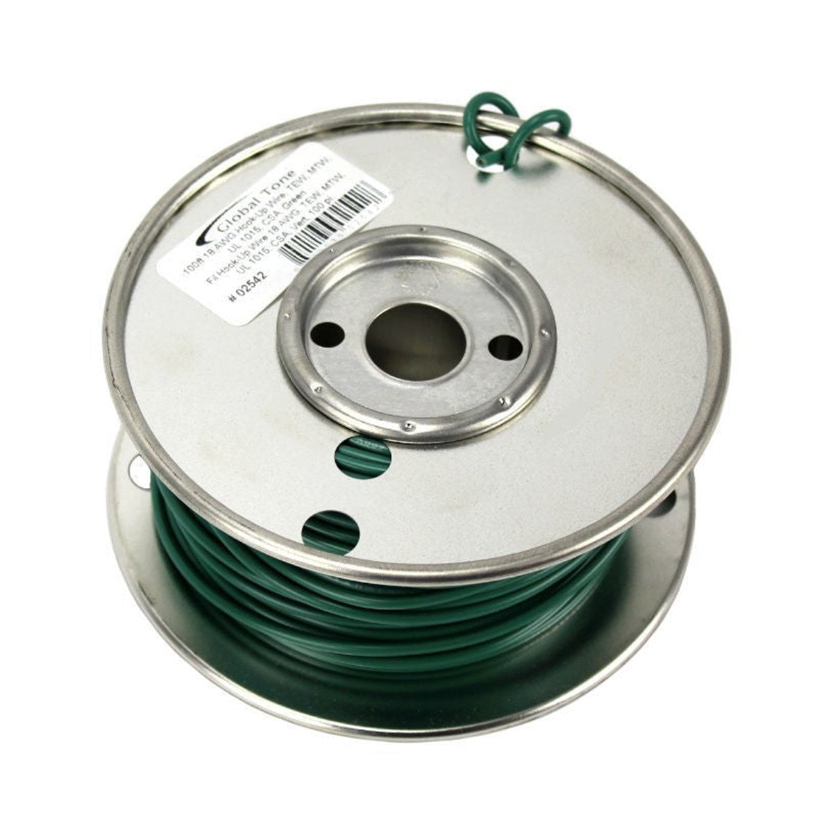 Fil de câblage 18 AWG TEW/MTW, UL 1015, CSA, vert, 100 pi