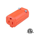 Prise femelle NEMA 5-15R à câbler, 125 V 15 A, orange