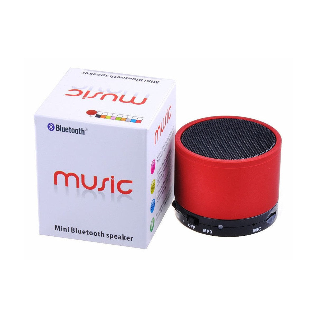 Haut-parleur Bluetooth portatif avec lecteur micro SD, rouge