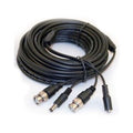 Câble d'extension pour caméra CCTV, vidéo RG59 et alimentation, 50 pi, noir